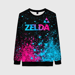 Свитшот женский Zelda Neon Triforce, цвет: 3D-черный