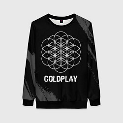 Свитшот женский Coldplay Glitch на темном фоне, цвет: 3D-черный
