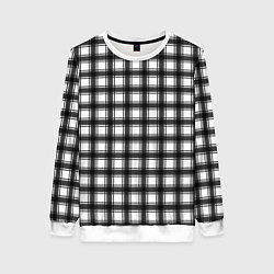 Свитшот женский Black and white trendy checkered pattern, цвет: 3D-белый