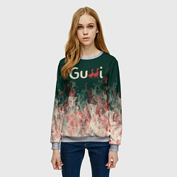 Свитшот женский Gucci - огонь, цвет: 3D-меланж — фото 2