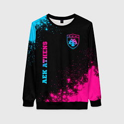 Свитшот женский AEK Athens - Neon Gradient, цвет: 3D-черный