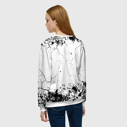 Женский свитшот Five Finger Death Punch - мелкие трещины / 3D-Белый – фото 4