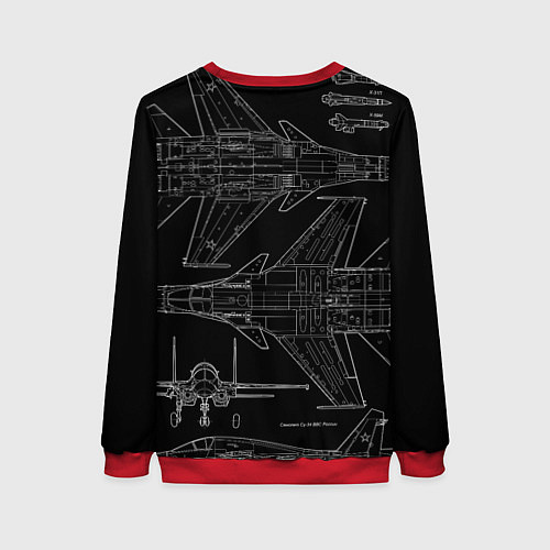 Женский свитшот Фронтовой истребитель-бомбардировщик Су-34 / 3D-Красный – фото 2