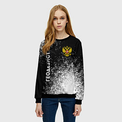 Свитшот женский Геодезист из России и Герб Российской Федерации, цвет: 3D-черный — фото 2