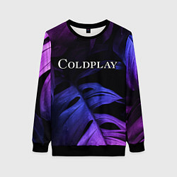 Свитшот женский Coldplay neon monstera, цвет: 3D-черный