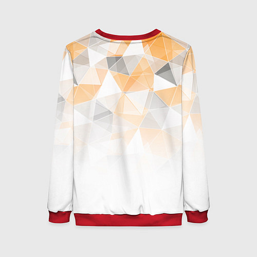 Женский свитшот Однотонный белый и желто-серый геометрический / 3D-Красный – фото 2