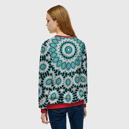 Женский свитшот Этнический узор Мандала / 3D-Красный – фото 4