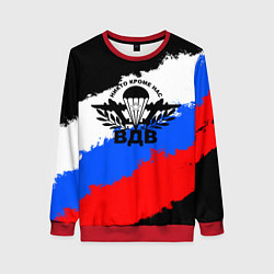 Свитшот женский ВДВ - герб и триколор, цвет: 3D-красный