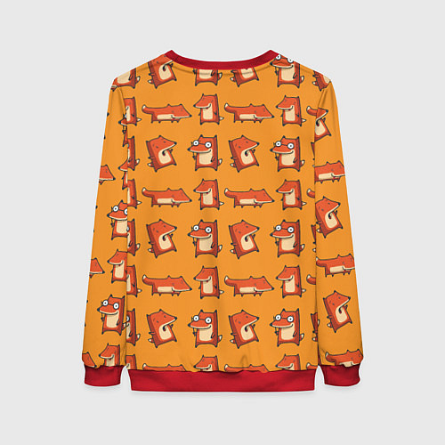Женский свитшот Лисички - такие лисички / 3D-Красный – фото 2
