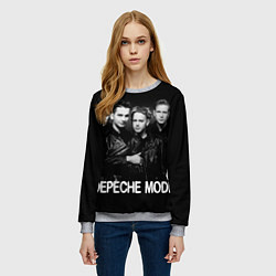 Свитшот женский Depeche Mode - black & white portrait, цвет: 3D-меланж — фото 2