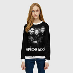 Свитшот женский Depeche Mode - black & white portrait, цвет: 3D-белый — фото 2