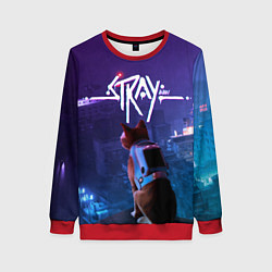Свитшот женский Stray кот неон, цвет: 3D-красный