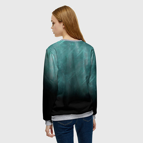 Женский свитшот Волк из света / 3D-Меланж – фото 4