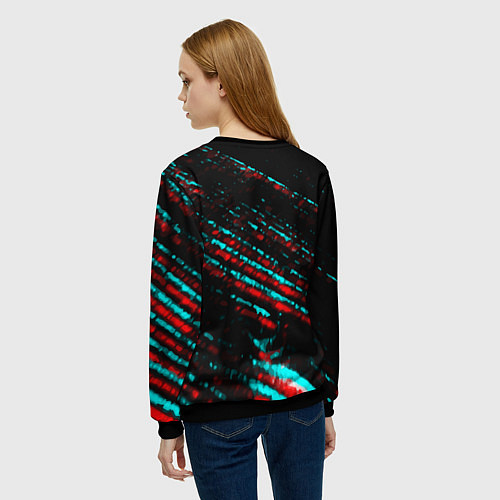 Женский свитшот Final Fantasy в стиле glitch и баги графики на тем / 3D-Черный – фото 4