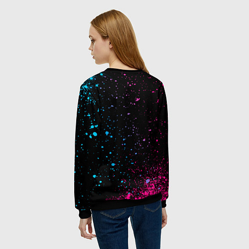Женский свитшот Free Fire - neon gradient / 3D-Черный – фото 4
