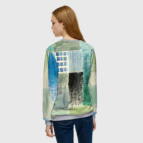 Женский свитшот Первый дом Пауль Клее, 1926 / 3D-Меланж – фото 4