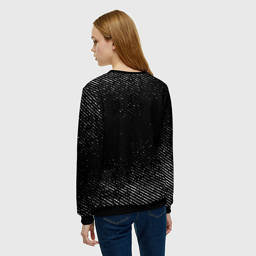 Женский свитшот Mitsubishi с потертостями на темном фоне / 3D-Черный – фото 4
