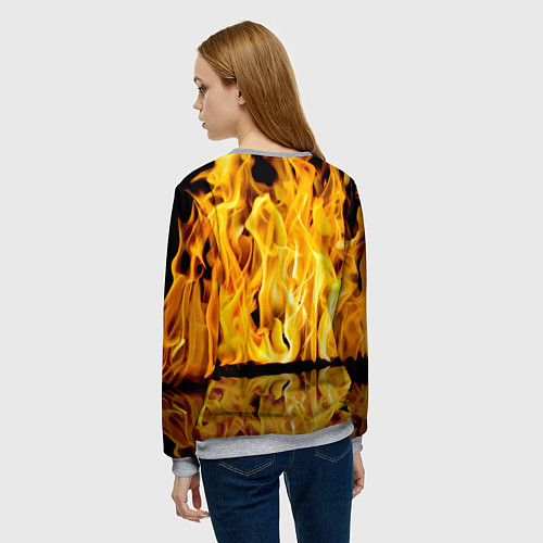 Женский свитшот Гомер Симпсон - соло на гитаре! / 3D-Меланж – фото 4