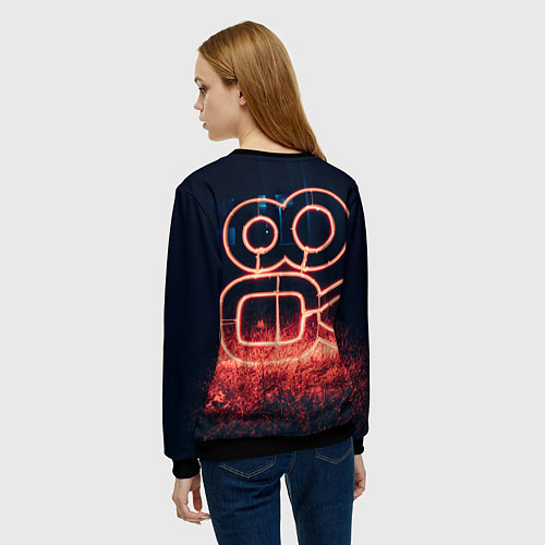 Женский свитшот Неоновая камера во тьме / 3D-Черный – фото 4