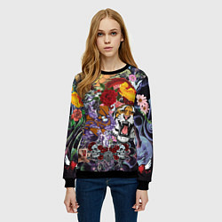 Свитшот женский Рисунок в стиле tatoo, цвет: 3D-черный — фото 2
