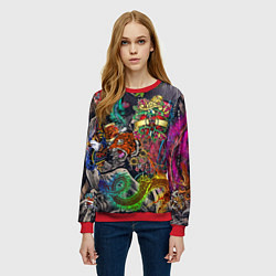 Свитшот женский Цветные татуировки, цвет: 3D-красный — фото 2