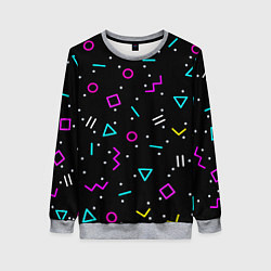 Женский свитшот Colored neon geometric shapes