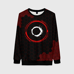 Женский свитшот Символ The Callisto Protocol и краска вокруг на те