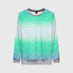 Свитшот женский Абстрактная волна градиентный паттерн, цвет: 3D-меланж