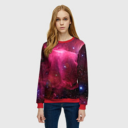 Свитшот женский Рубиновая туманность, цвет: 3D-красный — фото 2