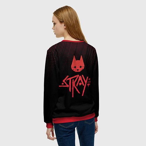 Женский свитшот Stray game cat бродячий кот игра / 3D-Красный – фото 4