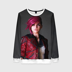 Свитшот женский Аркейн - Вай League of Legends, цвет: 3D-белый