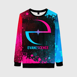 Свитшот женский Evanescence - neon gradient, цвет: 3D-черный