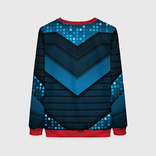 Женский свитшот Russia abstract blue / 3D-Красный – фото 2
