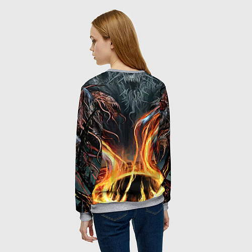 Женский свитшот Барт Симпсон - соло на гитаре / 3D-Меланж – фото 4