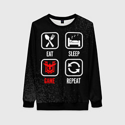 Женский свитшот Eat, sleep, Free Fire, repeat