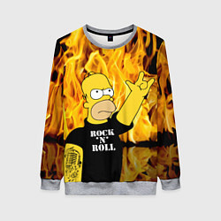 Свитшот женский Homer Simpson - Rock n Roll!, цвет: 3D-меланж
