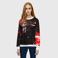 Свитшот женский Джиу-Джитсу : Глитч красный, цвет: 3D-белый — фото 2