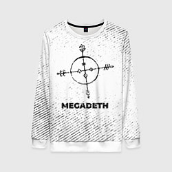 Женский свитшот Megadeth с потертостями на светлом фоне