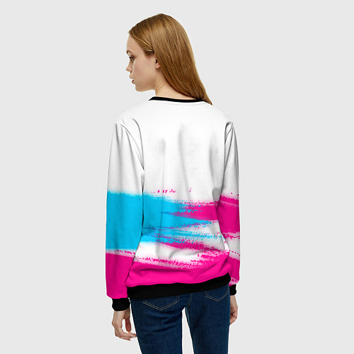 Женский свитшот Pink Floyd neon gradient style: символ сверху / 3D-Черный – фото 4