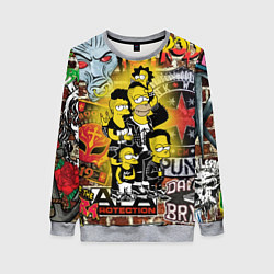 Свитшот женский Simpsons & Punks not dead! Motto!, цвет: 3D-меланж