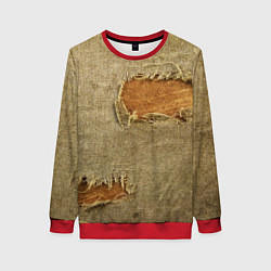 Свитшот женский Старая рваная мешковина - авангард, цвет: 3D-красный