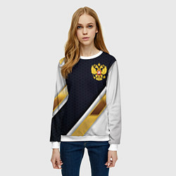 Свитшот женский Gold and white Russia, цвет: 3D-белый — фото 2