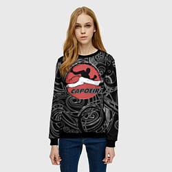 Свитшот женский Capoeira fighter jump, цвет: 3D-черный — фото 2