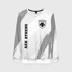Свитшот женский AEK Athens sport на светлом фоне: надпись, символ, цвет: 3D-белый