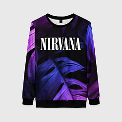 Свитшот женский Nirvana neon monstera, цвет: 3D-черный