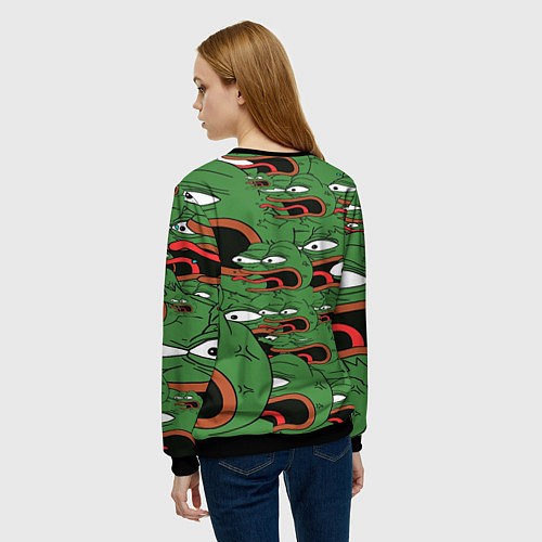 Женский свитшот Пепе лягушка / 3D-Черный – фото 4