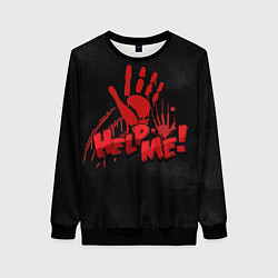 Свитшот женский Кровавая надпись, цвет: 3D-черный