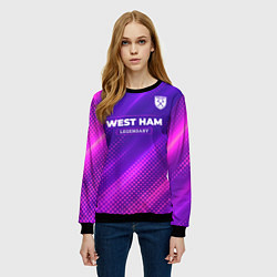 Свитшот женский West Ham legendary sport grunge, цвет: 3D-черный — фото 2