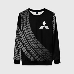 Свитшот женский Mitsubishi tire tracks, цвет: 3D-черный