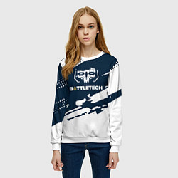 Свитшот женский Battletech Краска, цвет: 3D-белый — фото 2